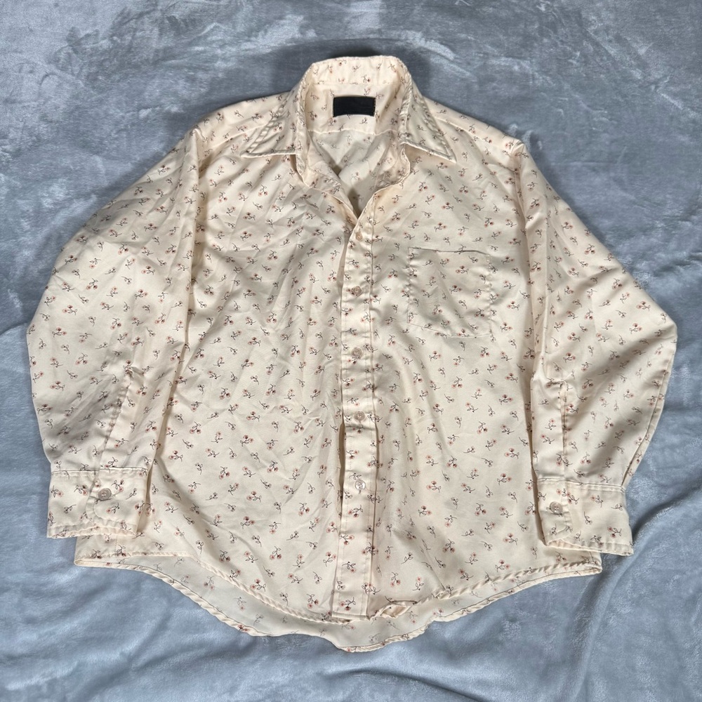 Vintage Sears Floral Button Shirt Mens L (Estimated) Loose Fit Disco 70s - Picture 2 of 13